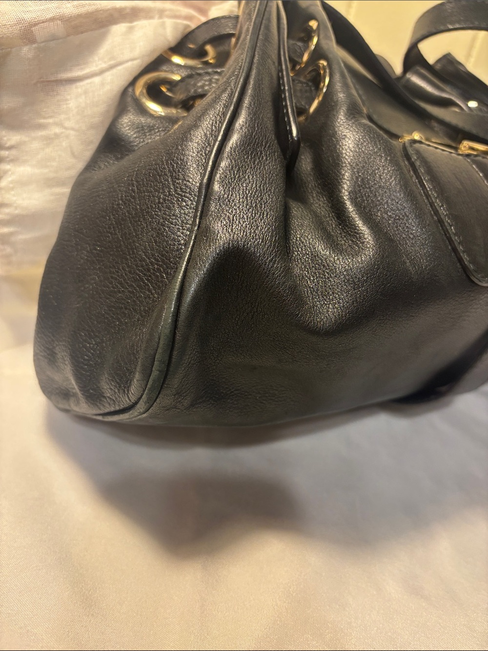 VGUC Jimmy Choo Ramona Shoulder Bag Black Supple Leather - Authentic! Vintage! - Picture 9 of 16